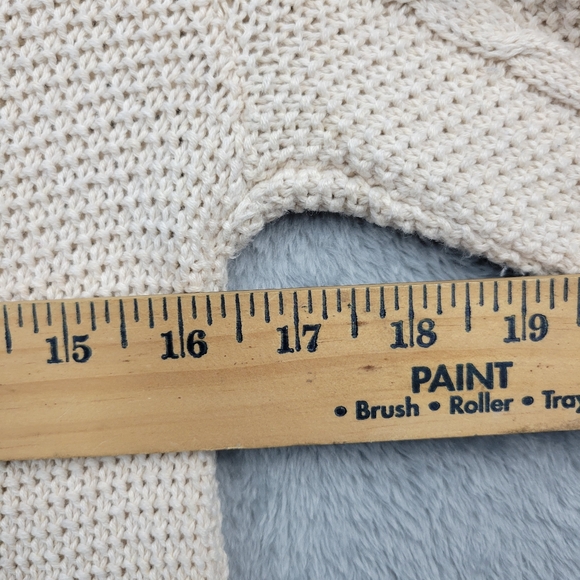 Womens Sweater Size Medium Cowl Neck Chunky Cable Knit SEE MEASUREMENTS - Picture 6 of 7